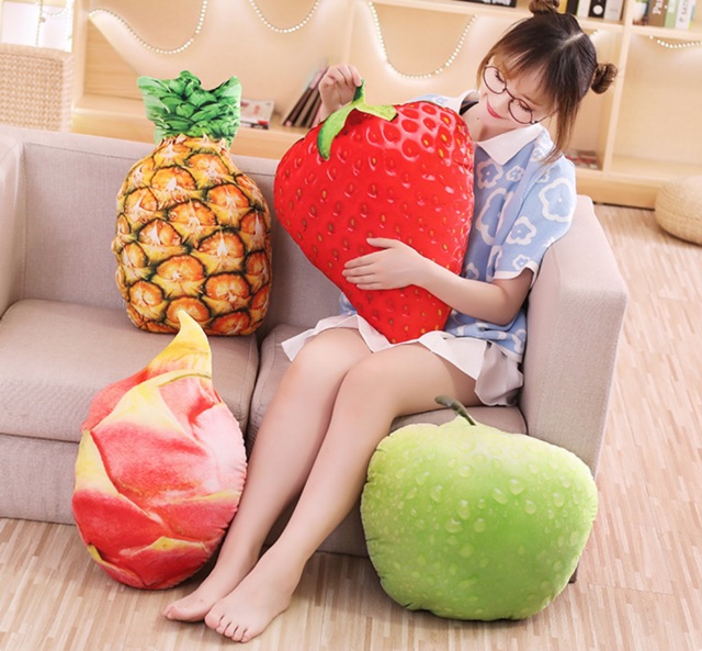 Gối rau củ quả in 3D hàng đẹp