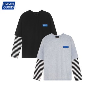 Áo Thun Tay Dài Nam Nữ Urban Outfits Dáng Unisex Shopee Form Rộng BigSize 100kg Phối Tay In Chữ UO 100Cotton TDO07