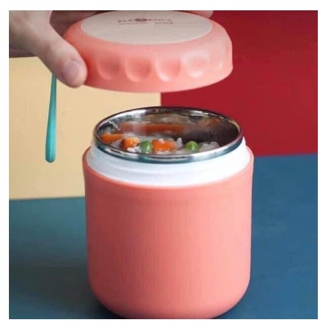 Bình ủ cháo cho bé có quai cầm ruột inox 304 ELE ANCE dung tích 430ml