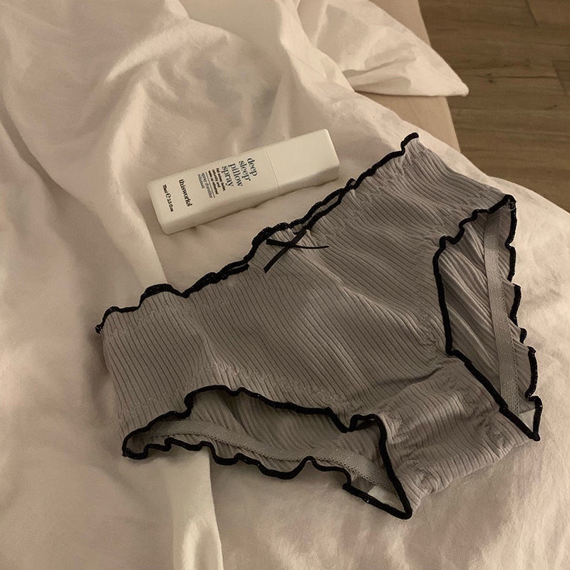 Quần lót cotton mềm mại thoáng khí kháng khuẩn màu trơn thiết kế đơn giản cho nữ