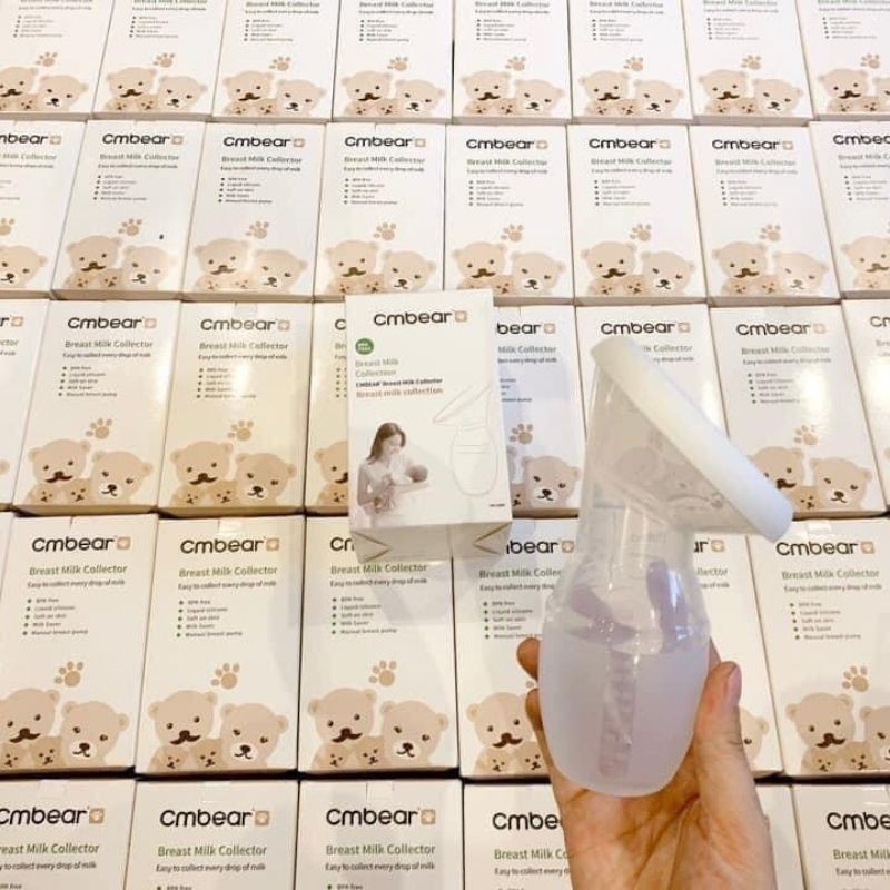 Cốc hứng sữa silicon cao cấp Cmbear phễu hút sữa rảnh tay