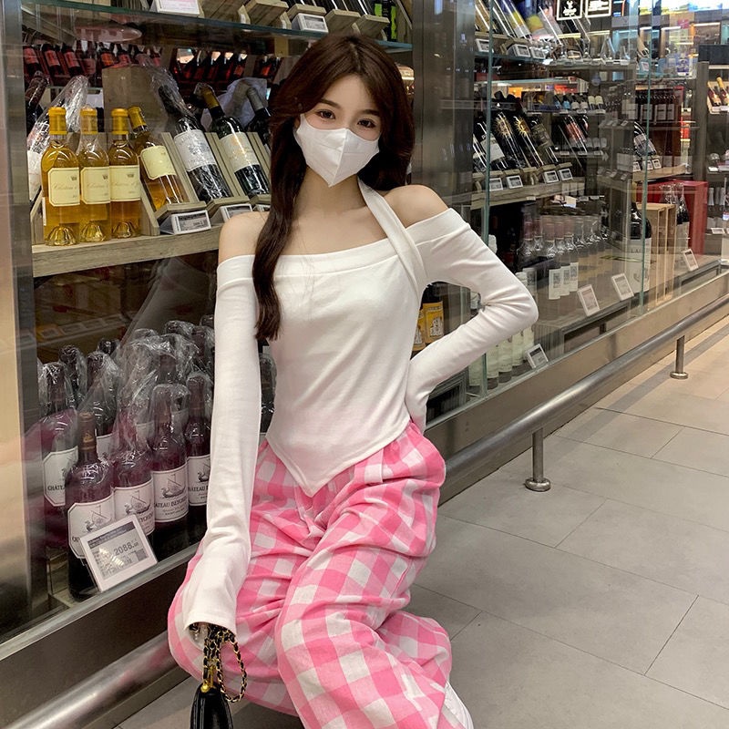 Happy-store  Áo Thun Trễ Vai Thiết Kế Quyến Rũ Thời Trang Dành Cho Nữ