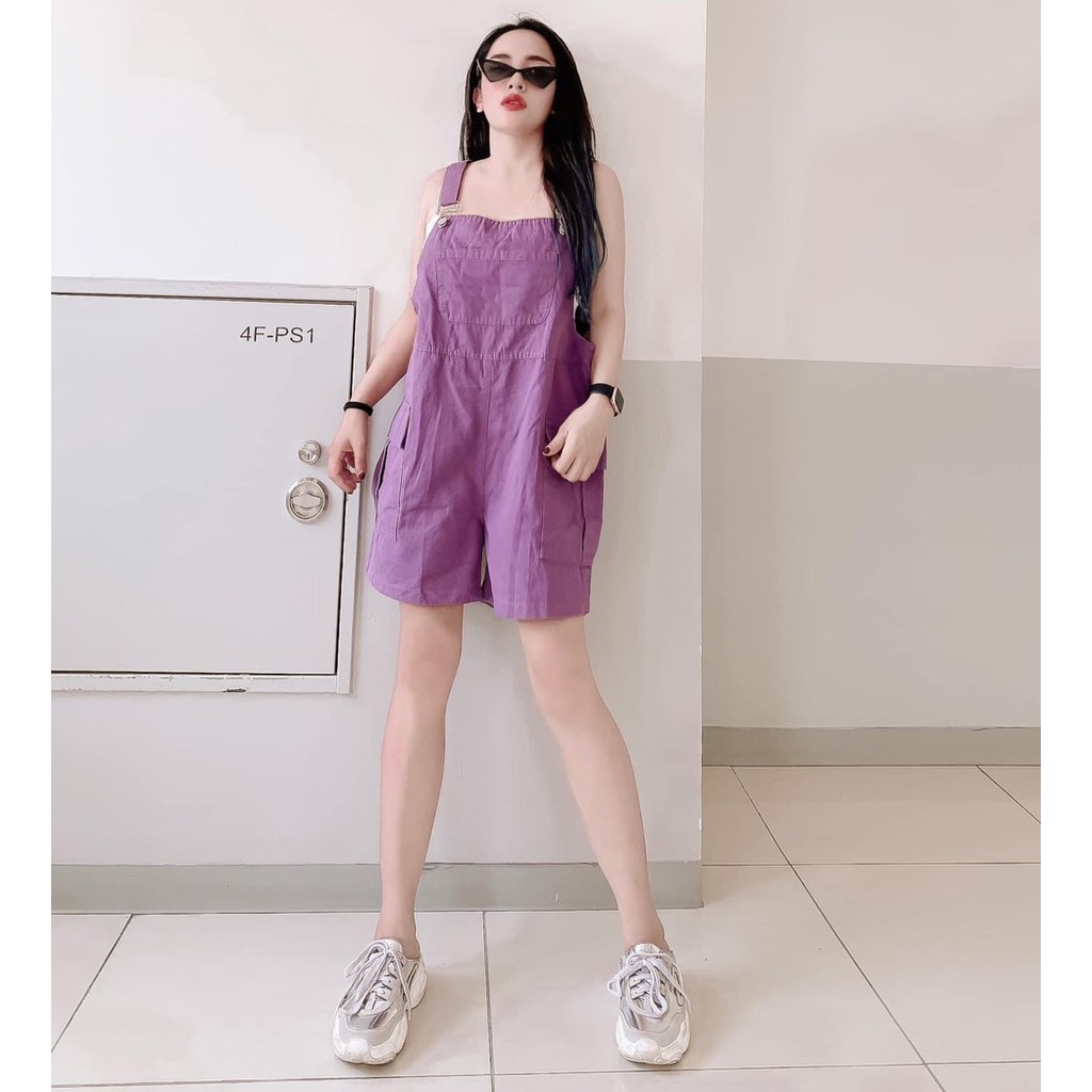 Quần Yếm Jeans Túi Ngực Cao Cấp 5 Màu Cá Tính - 115