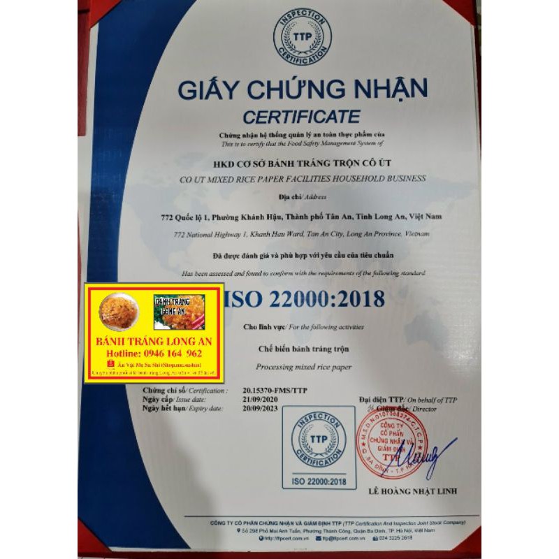 BÁNH TRÁNG TRỘN LONG AN ( Có giấy VSATTP )