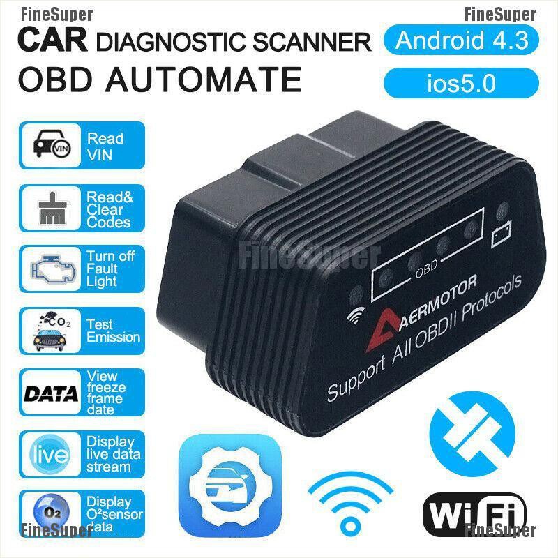 [FineSuper] ELM327 WiFi OBD Car Diagnostics Scanner Code Reader For iPhone iOS Android