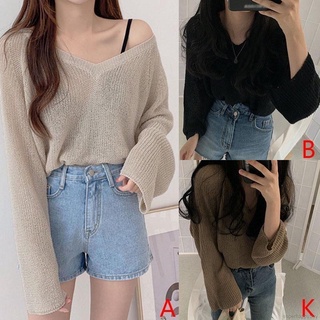 Áo len mỏng form rộng