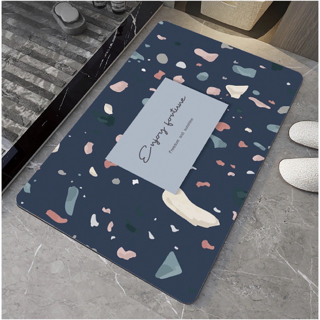 Thảm chùi chân thấm hút nước tốt  họa tiết SẮC MÀU, phong cách hiện đại sang trọng