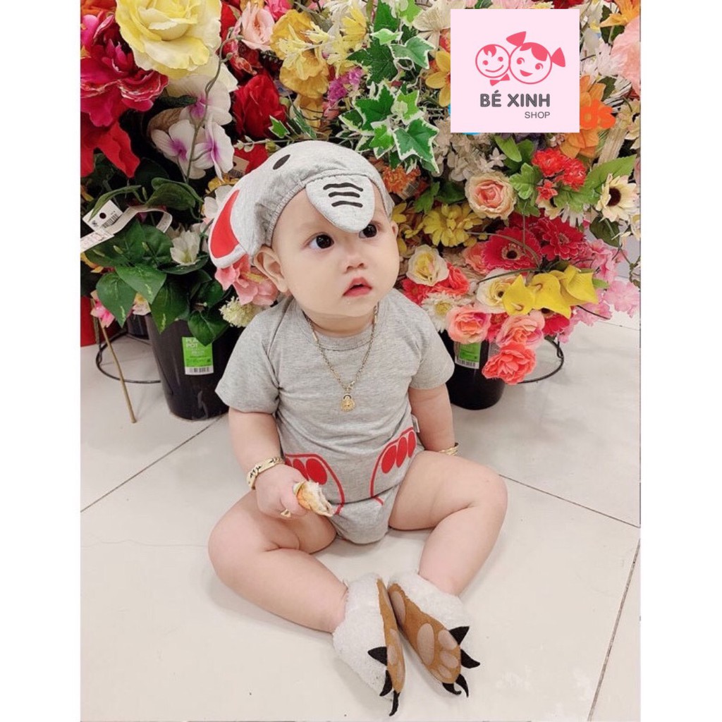 [Cưng muốn xỉu] Bộ hình thú cho bé bộ bodysuit sơ sinh body hình thú cho bé con chuột con voi chó đốm độc lạ