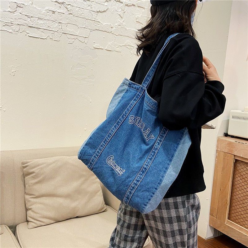 Túi đeo vai ENVIROSAX chất liệu denim phong cách retro thời trang cho nữ