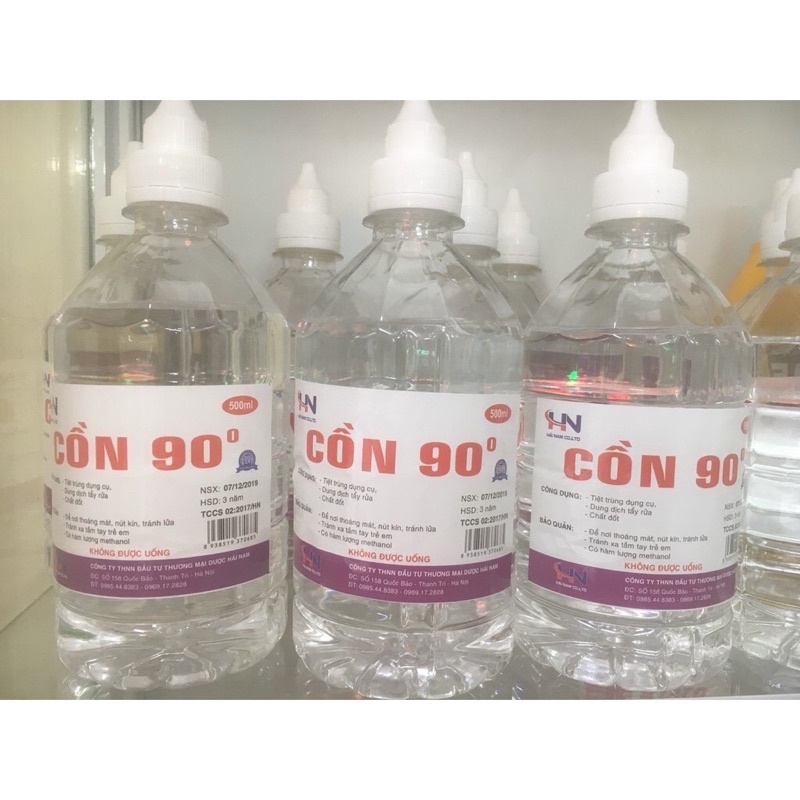 Cồn 90, 70 độ Dùng để sát khuẩn trong spa, thẩm mỹ viện 500ml