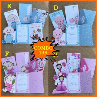 | 𝐂𝐎𝐌𝐁𝐎 | 10 Thiệp Sinh Nhật Cho Bé - Hình Bé Con Dễ Thương