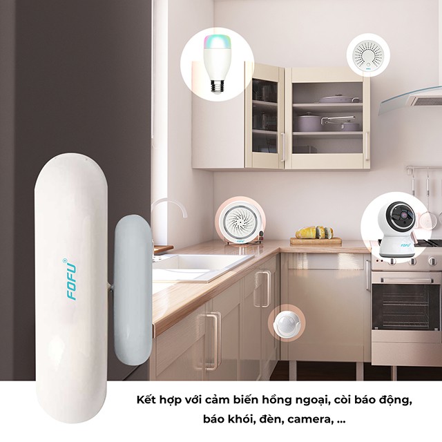 Chuông báo mở cửa, Cảm biến cửa không dây wifi 2.4G báo động chống trộm, bảo mật, thông báo qua ứng dụng, IOS và Android