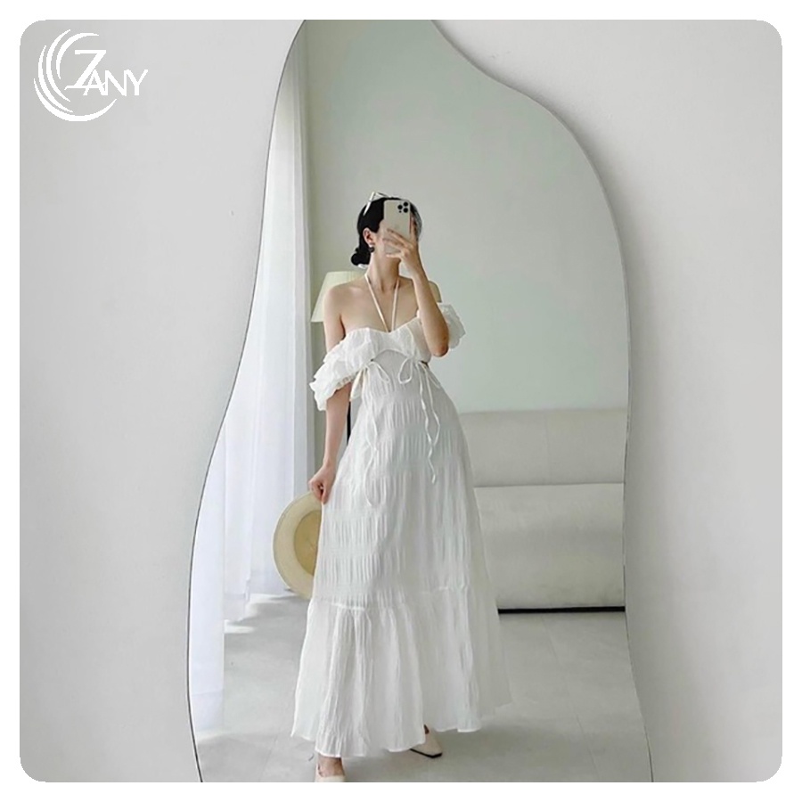 Đầm Maxi Đi Biển Dáng Xoè Hở Lưng Siêu Xinh Zany