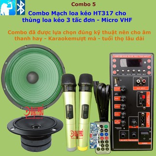 Combo Bộ Mạch loa kéo 3 tấc đơn công suất 60W – 120W dùng IC HT317