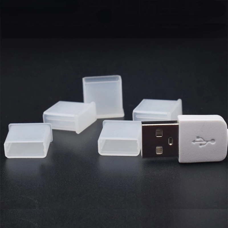 Random Color Silica Gel USB Dust Cover / Dust-proof  Transparent Data Line USB Interface Protective Case