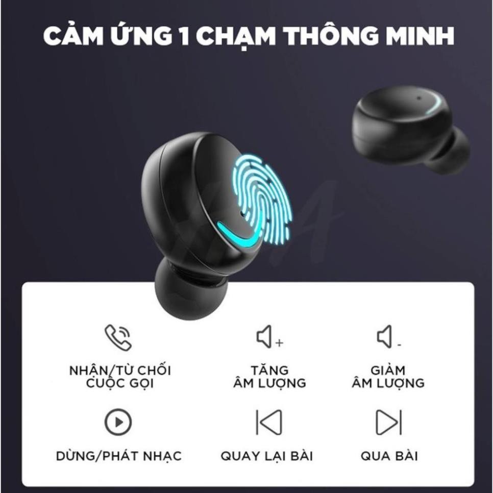 Tai Nghe Bluetooth Iphone Không Dây 5.0 Amoi F9 Pro Bản Quốc Tế Cao Cấp - Cảm Biến Vân Tay - Sạc Dự Phòng  Love.Case