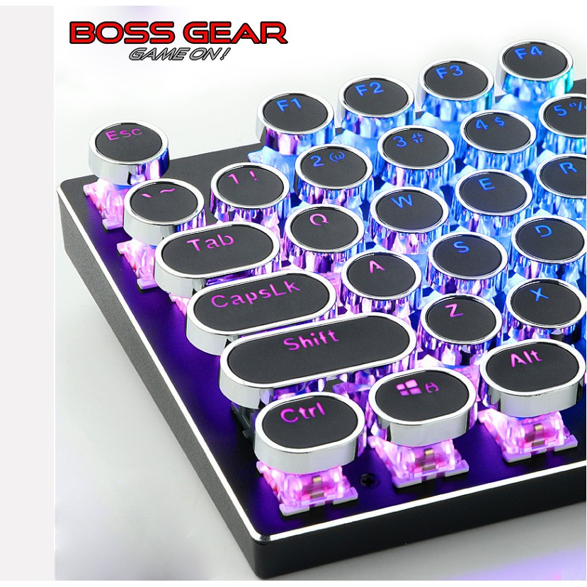 Bộ Keycap Tròn Bọc Viền Bạc Siêu Đẹp dành cho bàn phím cơ, keycap máy đánh chữ