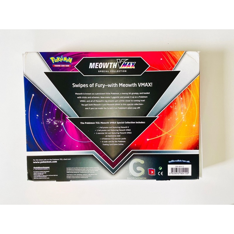 Hộp 4 gói bài Pokemon TCG - Meowth Vmax Special Collection