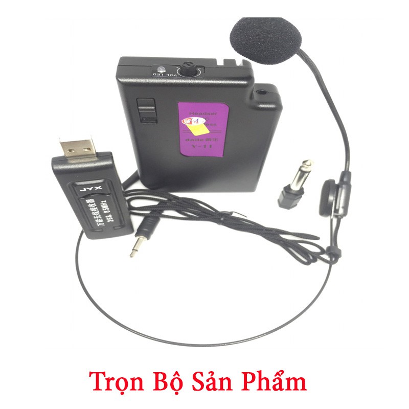 Mic không dây DAILE V11 NHỎ GỌN dòng mic đa năng phù hợp tất cả loa kéo và âm lic có hỗ trợ mic