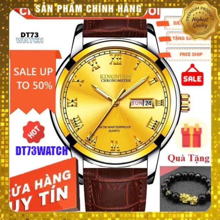 Đồng Hồ Nam KINGNOUS K-1758 Dây Da Cao Cấp,chống vô nước,Chống Xước,Có Dạ Quang