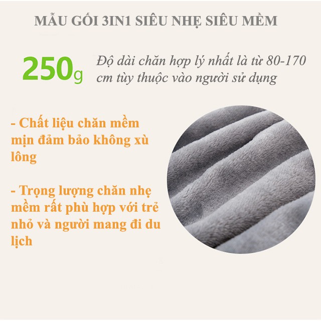 [ SẢN PHẨM SIÊU HOT ] Gối 3in1 gối ngủ văn phòng hoặc cho bé siêu đẹp