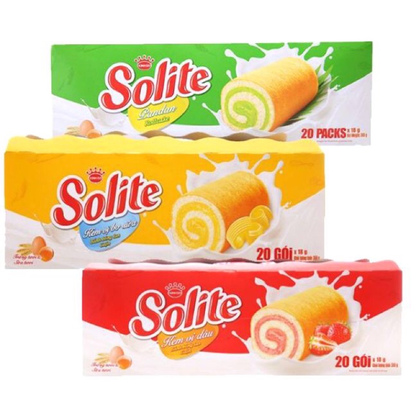 BÁNH BÔNG LAN MỀM SOLITE CÁC VỊ HỘP 360GR