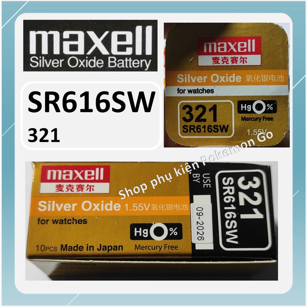 1 Viên Pin Đồng Hồ Maxell Nhật Bản SR616SW / 321 Loại Tốt