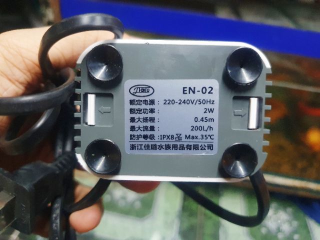 BƠM LỌC BỂ RÙA MINI 2W 200L-H NƯỚC THẤP NHẤT 2CM EN02