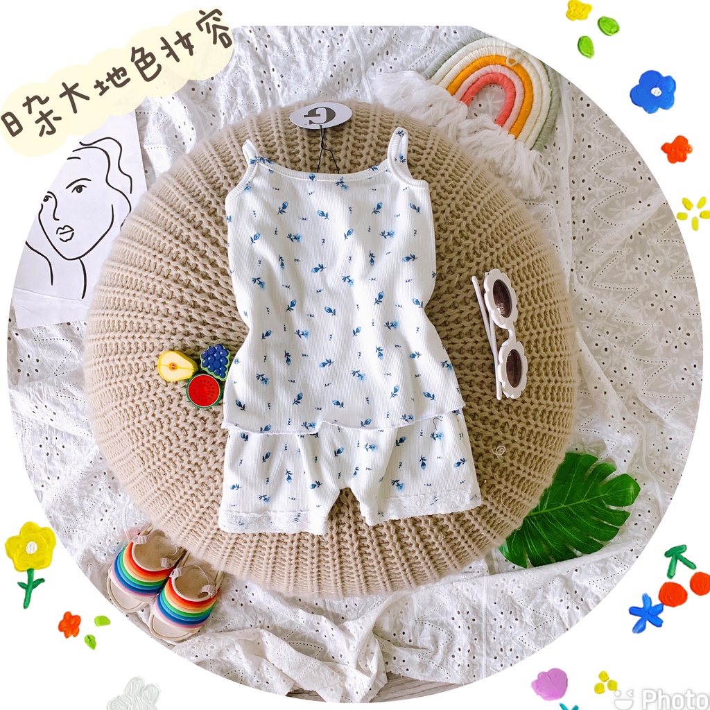Lyvyshop - Bộ dây đùi phối ren vải thun gân cực đẹp cho bé gái 08-23kg