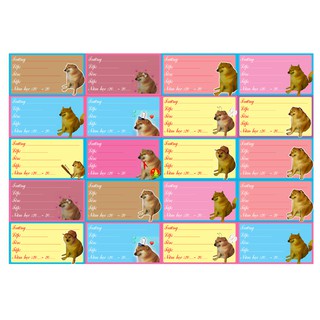 Nhãn vở CHEEMS các mẫu đẹp lung linh 20 cái nhãn vở