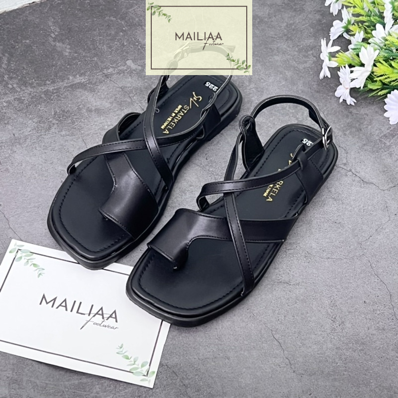 Sandal học sinh MAILIAA xỏ ngón quai chéo đế cao su đi êm