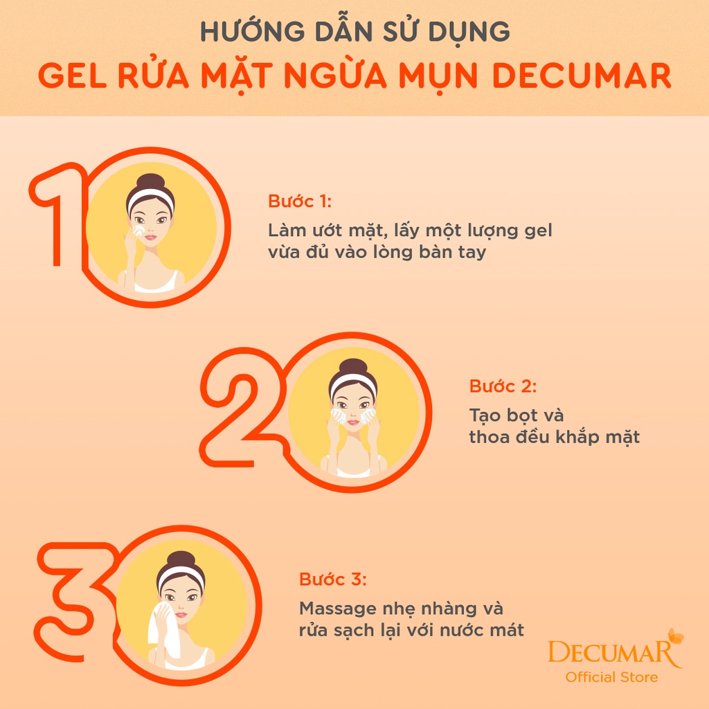 Sữa rửa mặt dạng Gel Decumar Clean Advanced-Làm sạch sâu, duy trì độ ẩm tối ưu cho làn da-Ngăn ngừa mụn