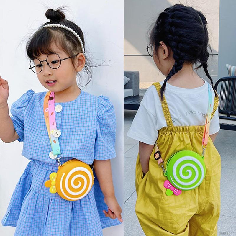 Mới Túi Đeo Chéo Hình Cây Kẹo Mút Dễ Thương Cho Bé Gái