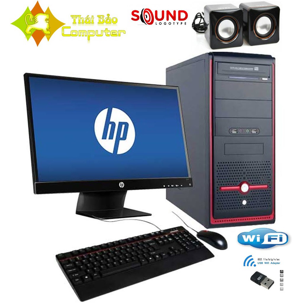Bộ máy để bàn TB219 với Màn hình 19 chữ nhật Loa WIFI văn phòng tốt