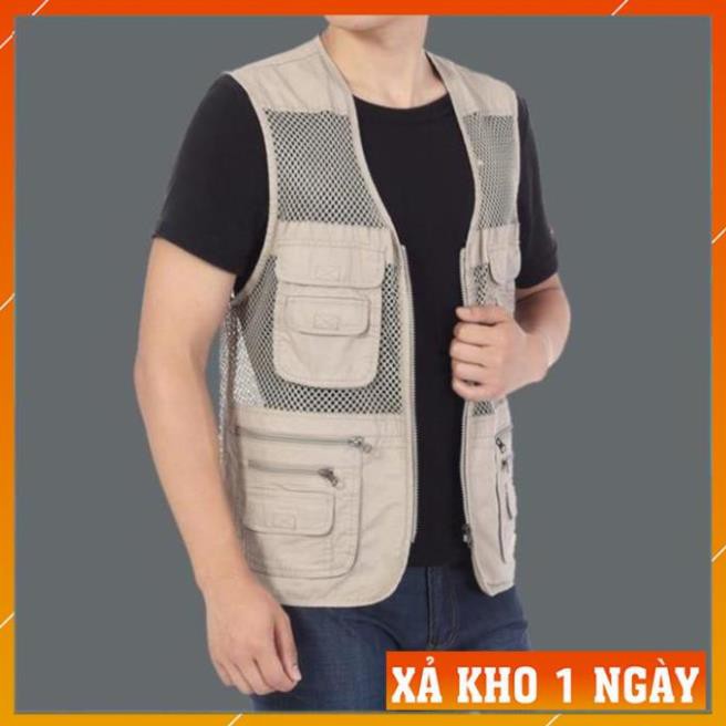[FreeShip – Xả Kho 1 Ngày]  Áo gile Nam - Áo ghi lê Lưới Lính Mỹ Vest gile Nam Nhiều Túi | BigBuy360 - bigbuy360.vn