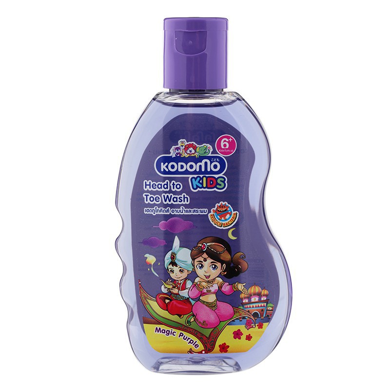 Dầu tắm gội Kodomo Magic Purple 6+ dành cho trẻ 6 tuổi, chiết xuất từ hạt nho