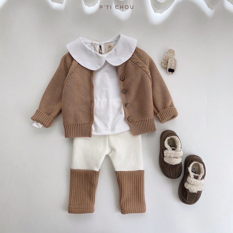 P'ti chou - Áo Cardigan Baen sơi len nhập Hàn cho bé 8kg - 20kg