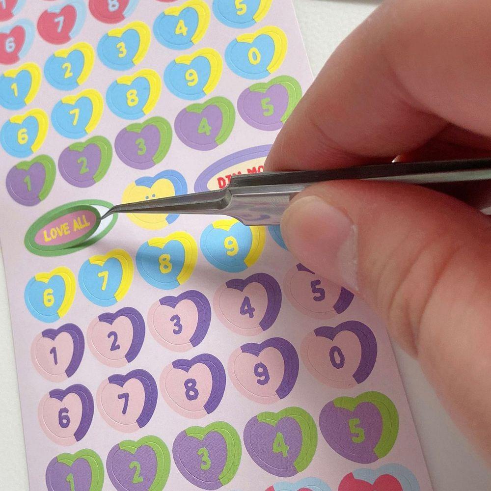 Sticker Dán Trang Trí Sổ Tay DIY Hình Trái Tim Phong Cách Hàn Quốc