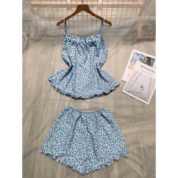 Bộ lụa bông viền bèo xinh | BigBuy360 - bigbuy360.vn