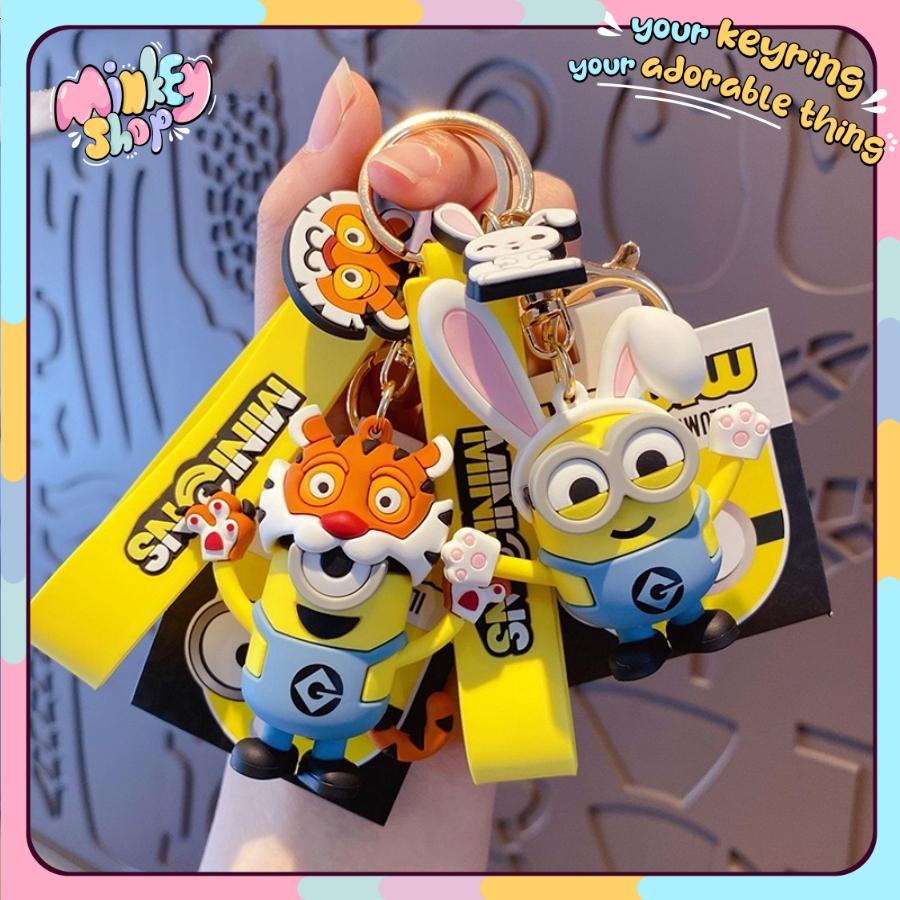 Móc Khóa Minion 12 con Giáp Ngịch Ngợm Đáng Yêu Nhiều Mẫu Dễ Thương Phụ Kiện Túi Xách, Balo, Cặp Xách Cute 02MKM -Minkey