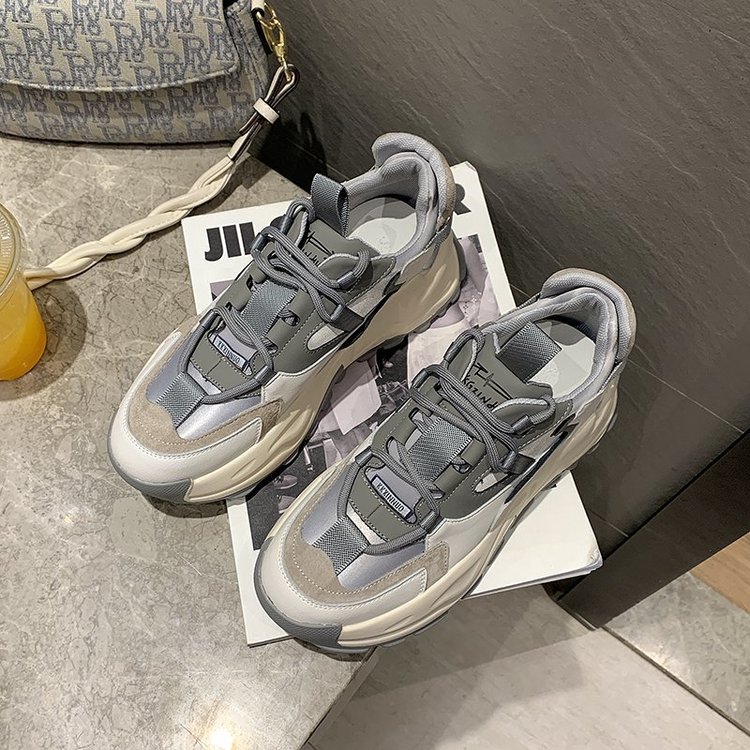 Giày Sneaker Mũi Tròn Cột Dây Thoải Mái Cho Nữ