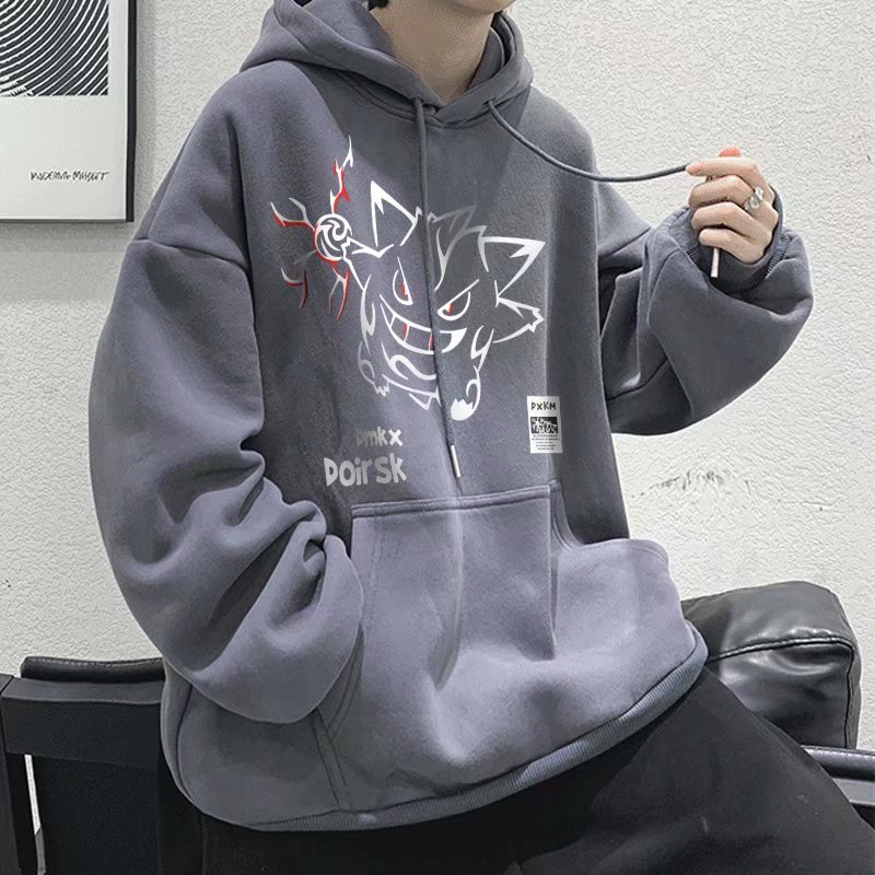 Áo hoodie nam 5 màu họa tiết hoạt hình độc đáo phong cách hip hop