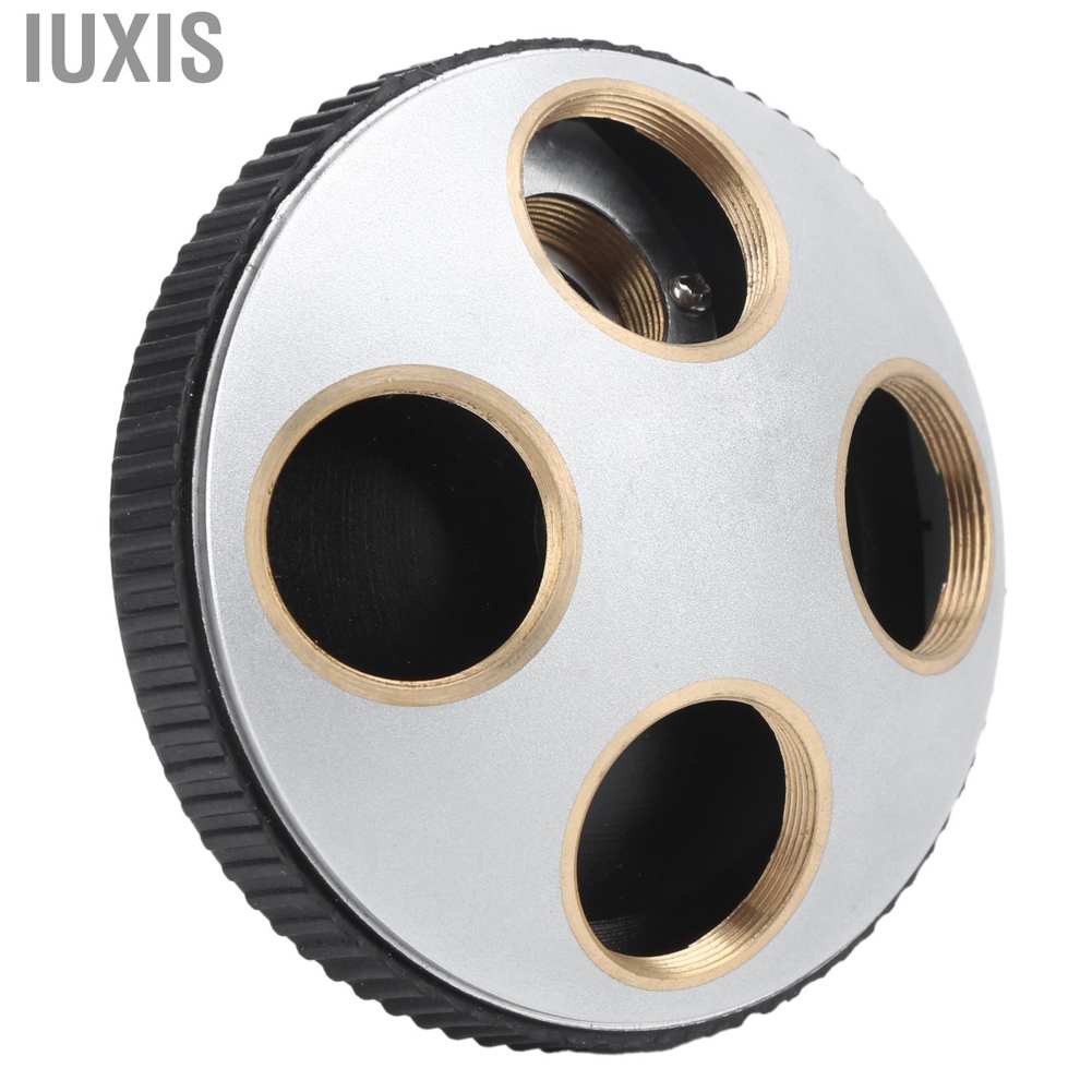 Iuxis Microscope 4‑Hole Adapter Objective Lens Revolving Nosepiece Converter with RMS Interface