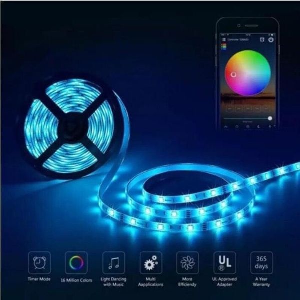 Đèn Led TIKTOK dài 5m/ 10m dùng App nháy theo nhạc đổi nhiều màu/ dùng Remote 44 phím (44 keys)