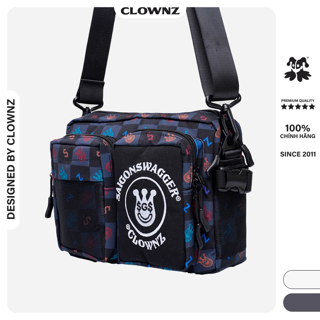 Túi đeo chéo local brand ClownZ Satchel SGS vải canvas nam nữ thời trang hàn quốc