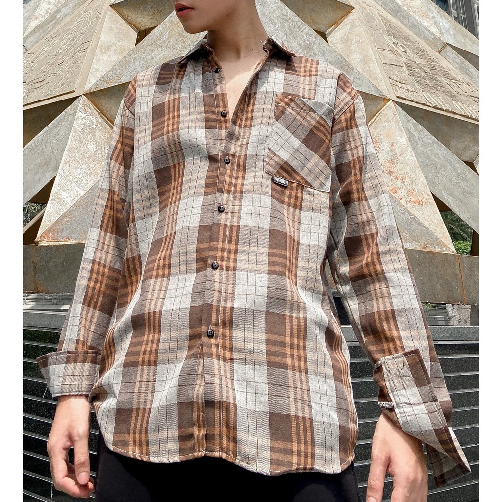 Áo khoác sơ mi caro nam nữ unisex tay dài dáng rộng Hàn Quốc áo sơ mi kẻ caro phong cách trẻ trung năng động - DOYKOY | BigBuy360 - bigbuy360.vn