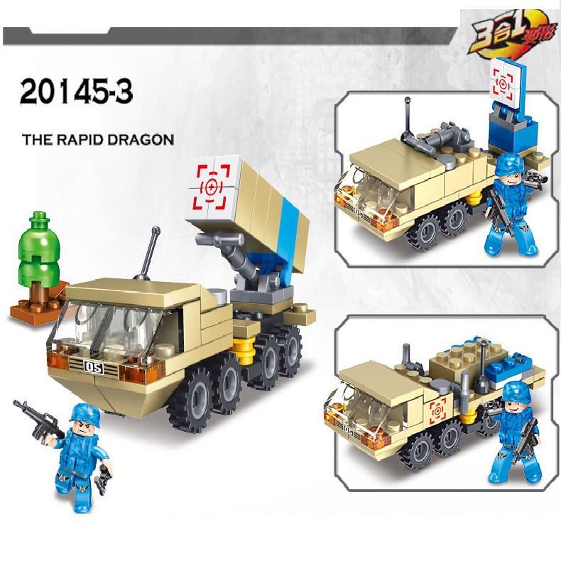 [740 CHI TIẾT] Bộ Lego lắp ráp xếp hình XE TĂNG THIẾT GIÁP 4 NÒNG SÚNG TOP LEVEL, HỘP 8 TRONG 1