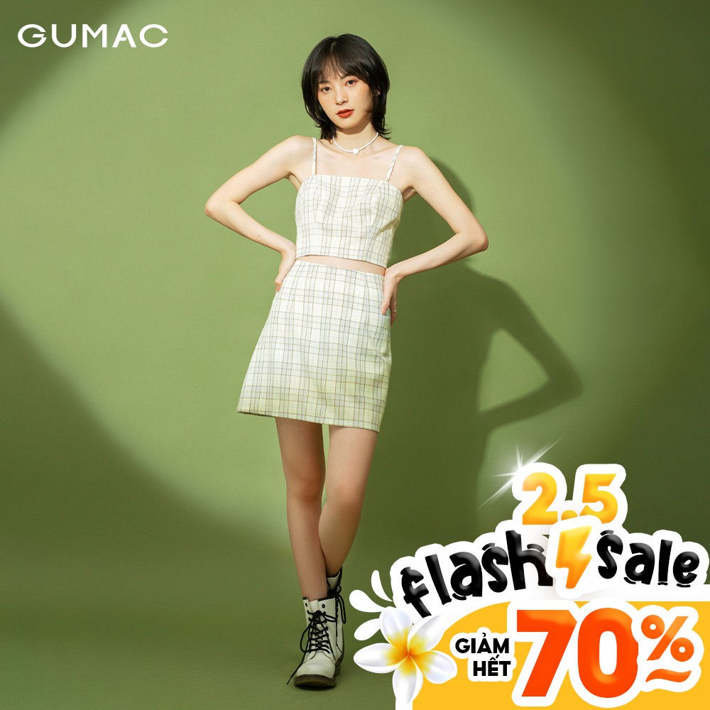 [Mã WABRGUM giảm 10% tối đa 30K đơn 99K] Áo nữ caro 2 dây GUMAC đủ màu, đủ size, cá tính năng động AB113