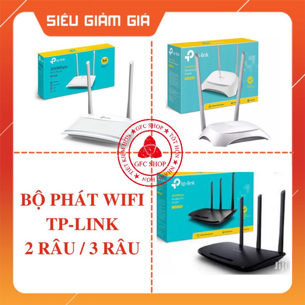 Bộ phát wifi TP-Link 2 râu 3 râu Model 820N 840N 940N Hàng chính hãng