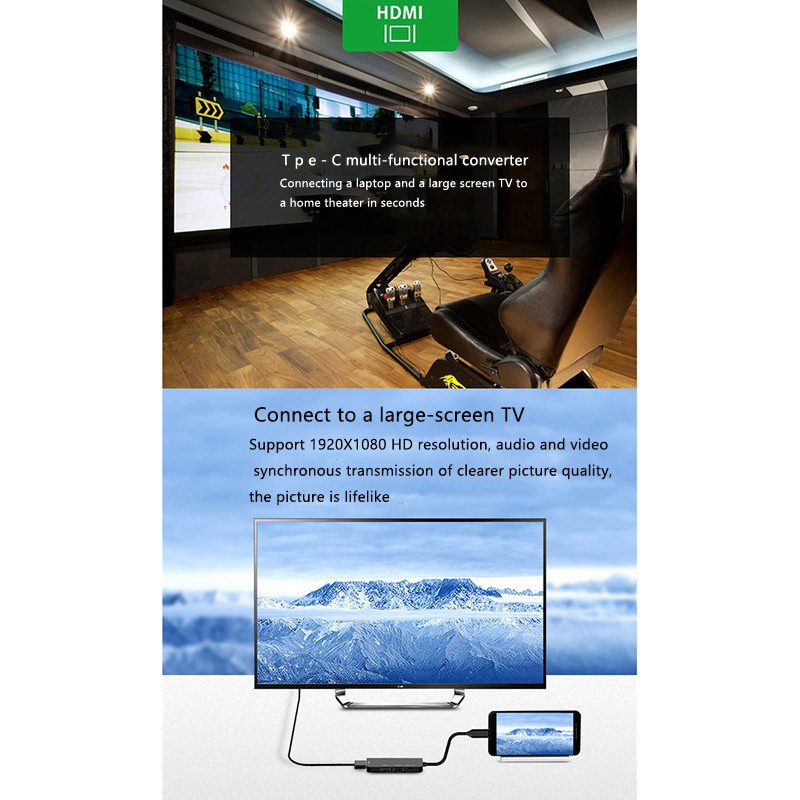 Đế Sạc Loại C Usb 3.0 + Usb2.0 + Micro-Usb + Hdmi-Compatible